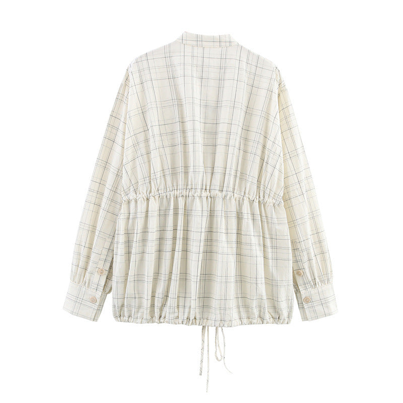 European And American Style Plaid Pilot Style Shirt Coat