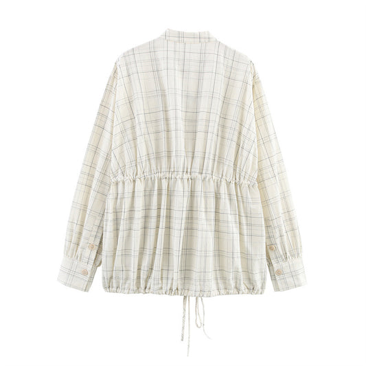 European And American Style Plaid Pilot Style Shirt Coat