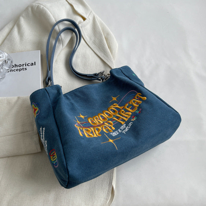 Women's Canvas Bag Shoulder Texture Niche