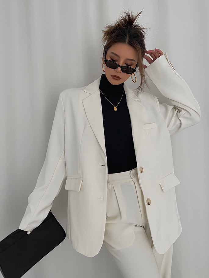 Cool And Handsome Three-dimensional White Suit Jacket