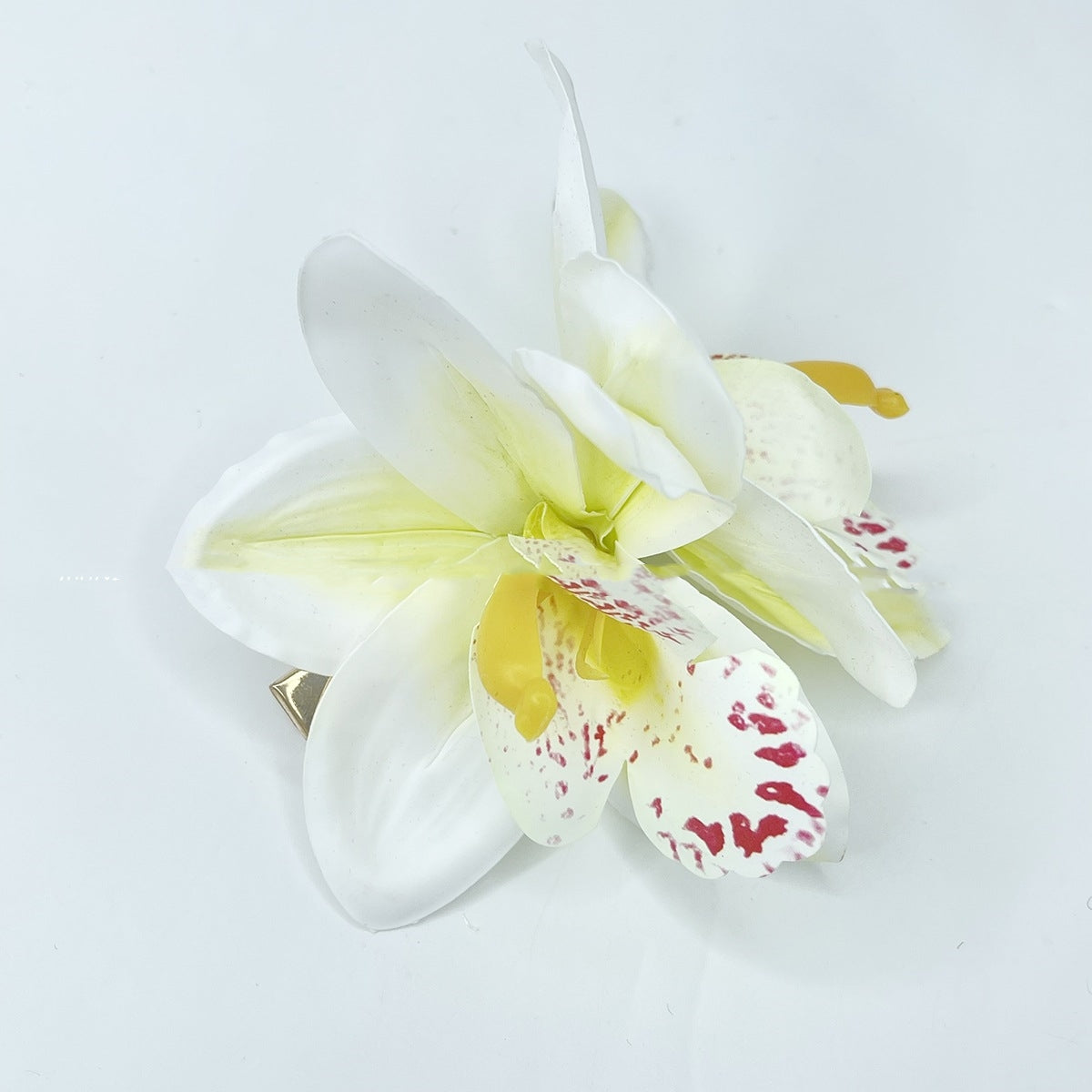 Double Orchid Barrettes Bohemian Vacation Style Hairpin