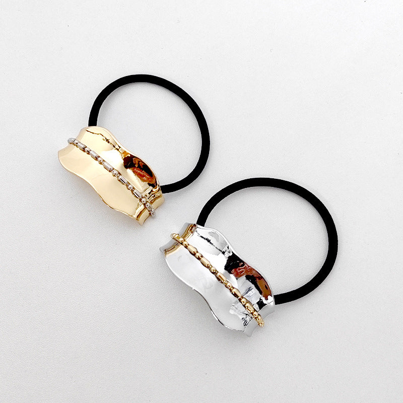 High-grade Hair Accessories Hair Rope Geometric Ellipse Glossy High-elastic Rubber Band