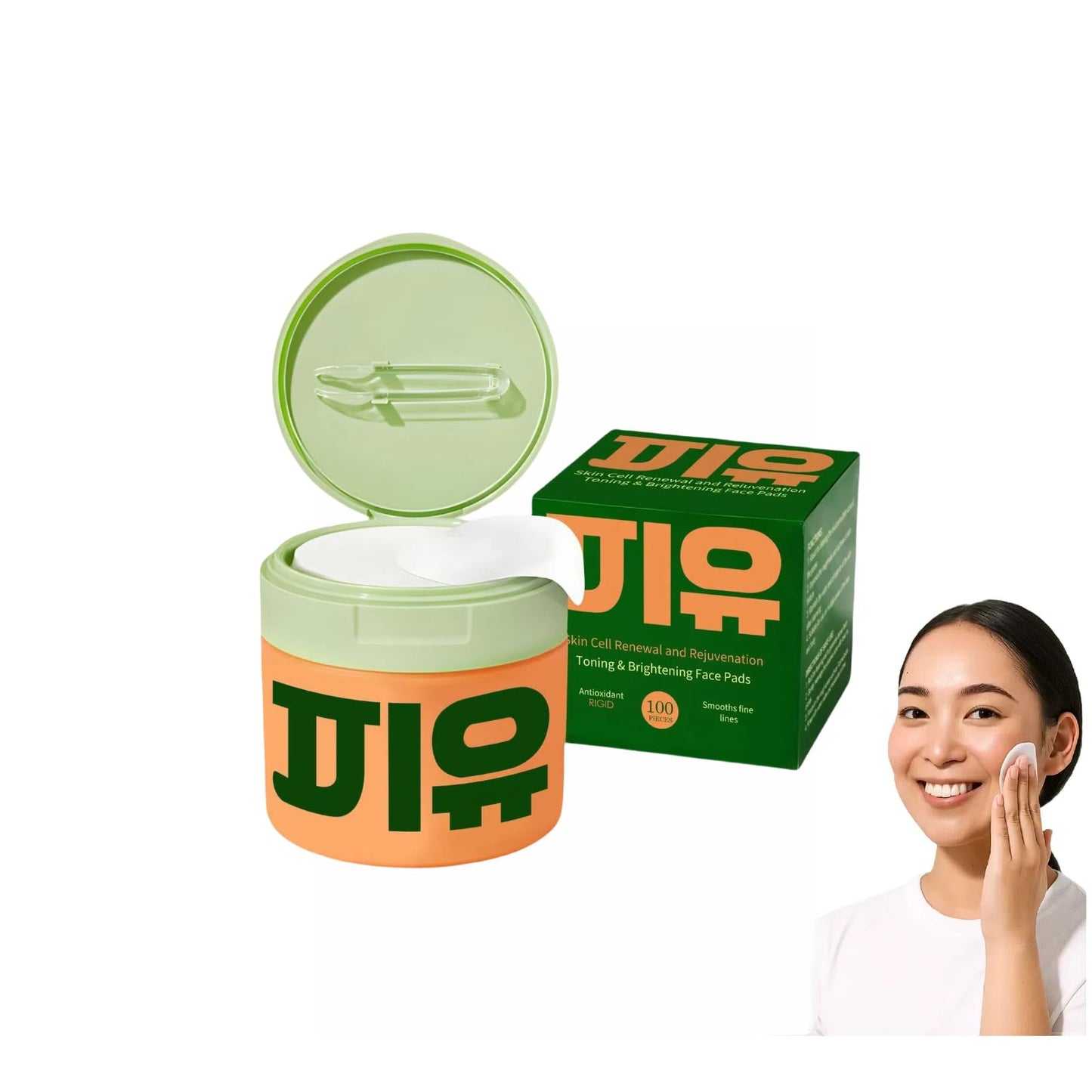 Toning och uppljusande ansiktspads - 100 st, toning polish pads med snigelmumin, Centella Asiatica, niacinamid och peptider - för torr, glåmig och åldrande hud (1)