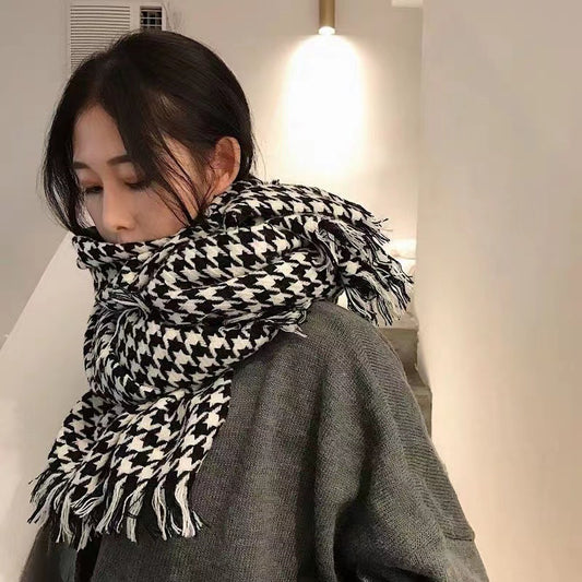 Imitated Wool All-match Double-sided Autumn And Winter Thickened Warm Scarf