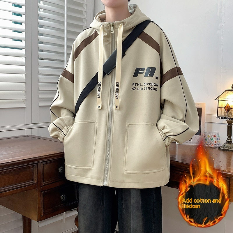 Men's Minimalist Printed Thickened Jacket