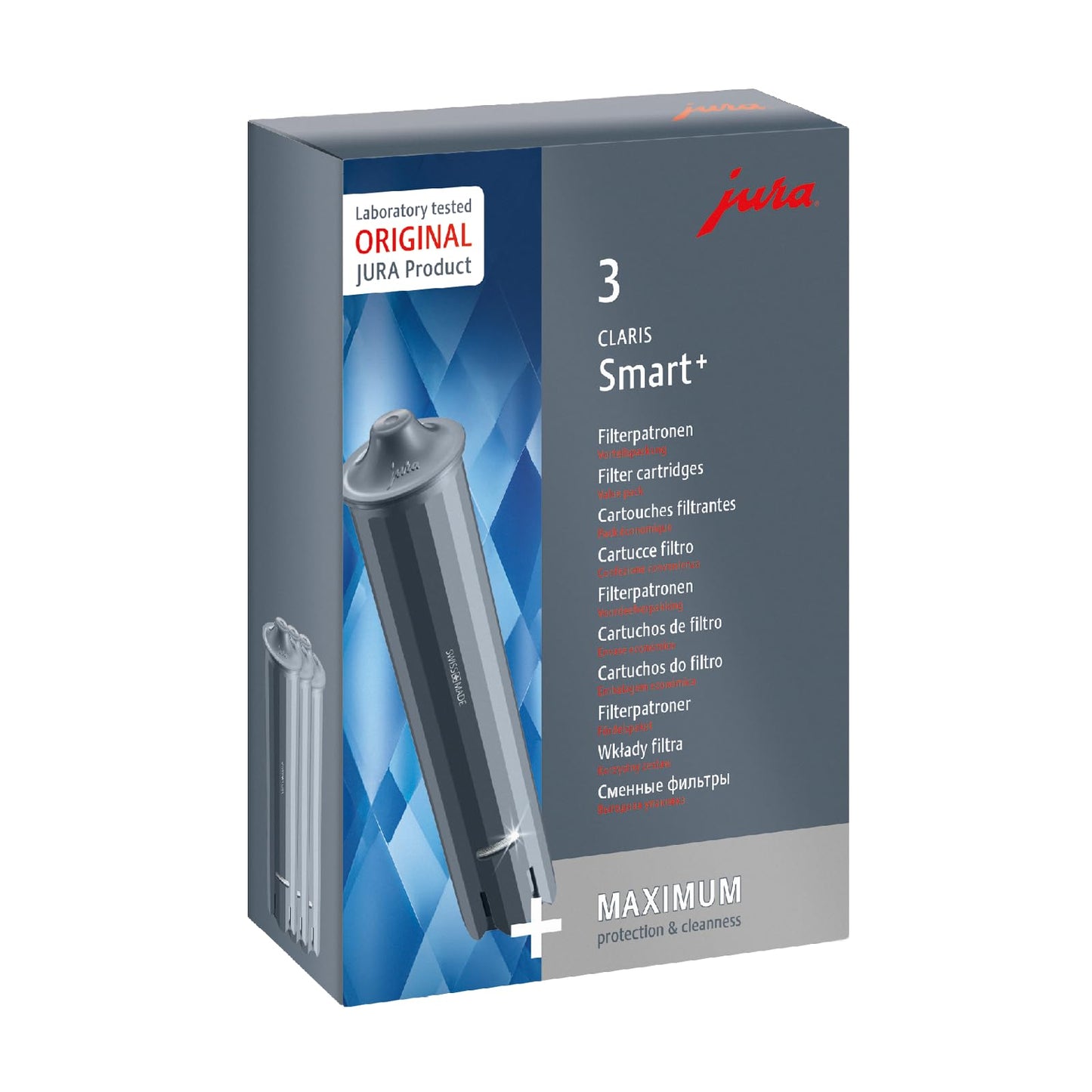 Jura 24233 Claris Smart+ filterpatron set med 3, plast, grå