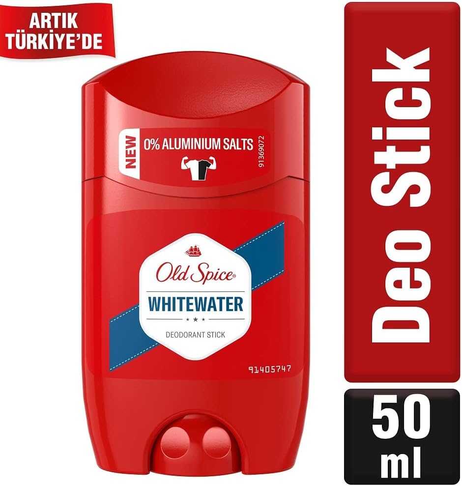 Old Spice Whitewater, Deodorant för män, 50 ml, 48 h fräschhet, 0% aluminiumsalter, inga vita rester eller gula fläckar