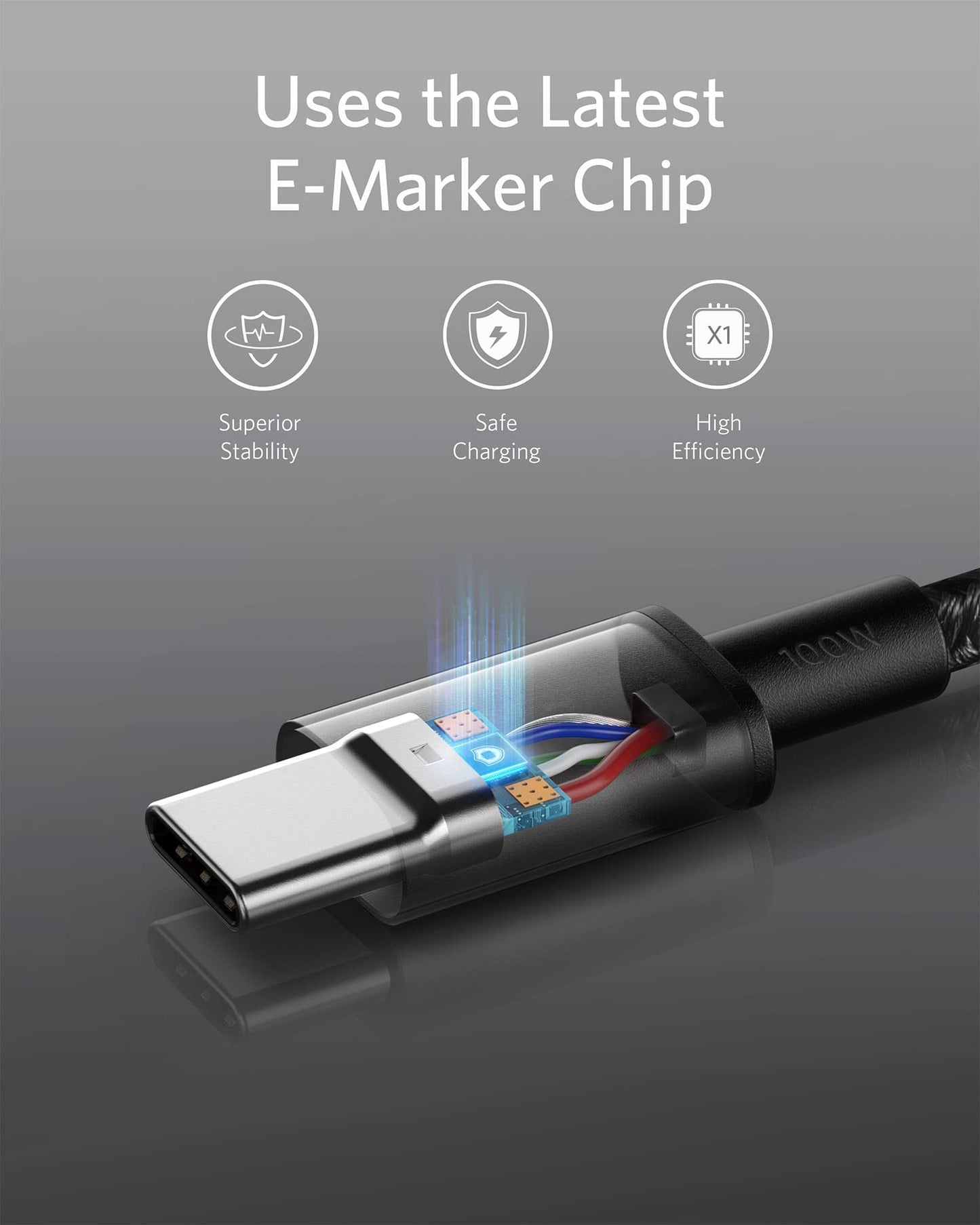 Anker USB C till USB C-kabel, 100W 333 2-pack snabbladdningskablar för iPhone 16/16Pro/16Plus/16ProMax MacBook Pro 2020, iPad Air 4/Pro 2020, Samsung Galaxy S23+/S23 och andra (0,9m+0,9m)