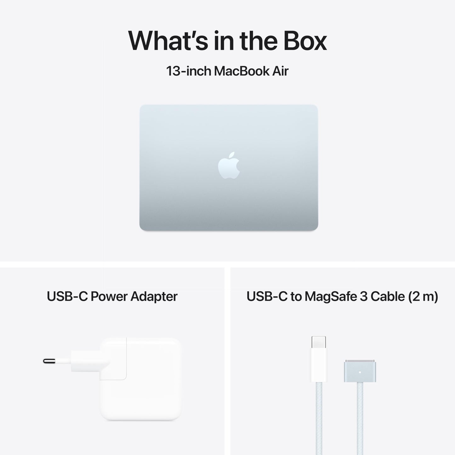 Apple 2025 MacBook Air 13 tum med M4-chip : 13,6-tums Liquid Retina-skärm, 16 GB enhetligt minne, 512 GB SSD-lagring, 12MP Center Stage-kamera, Touch ID, Byggd för Apple Intelligence; himmelsblå