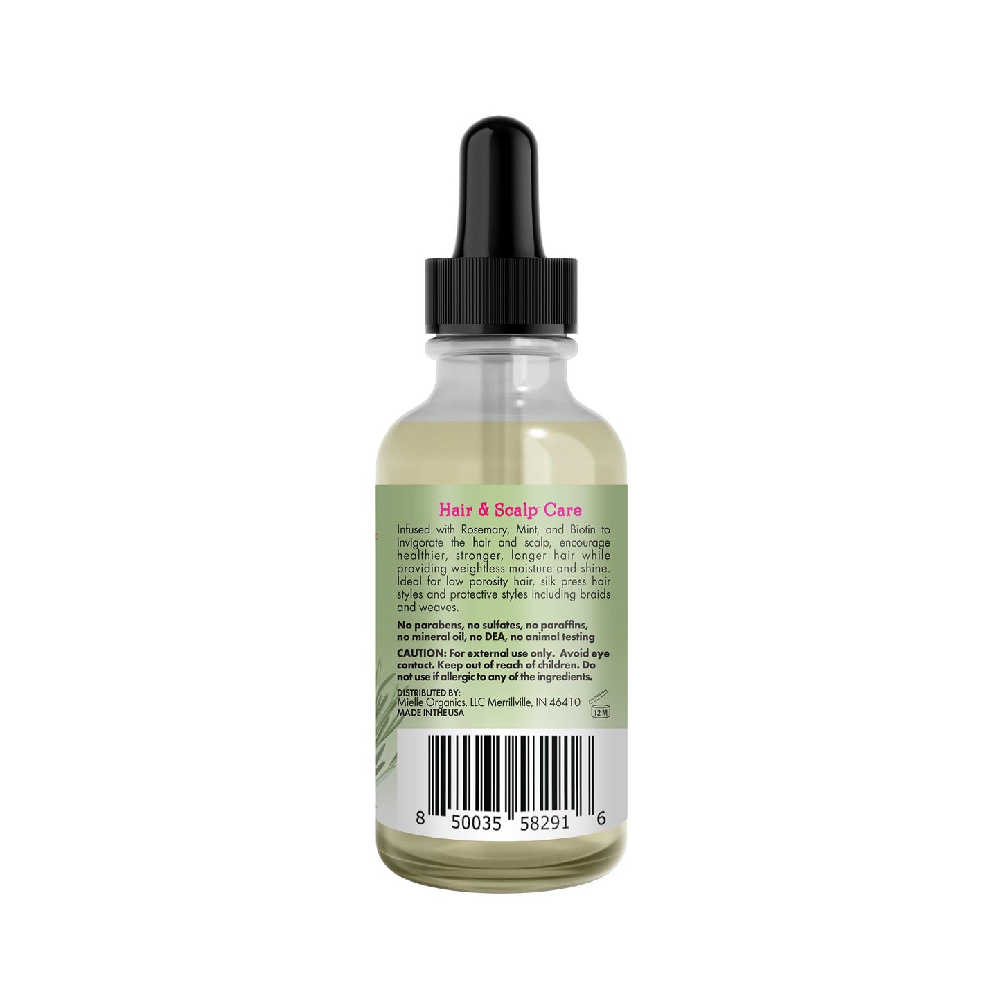 Mielle Rosemary Mint Light Scalp & Hårstärkande olja, 57,7 g