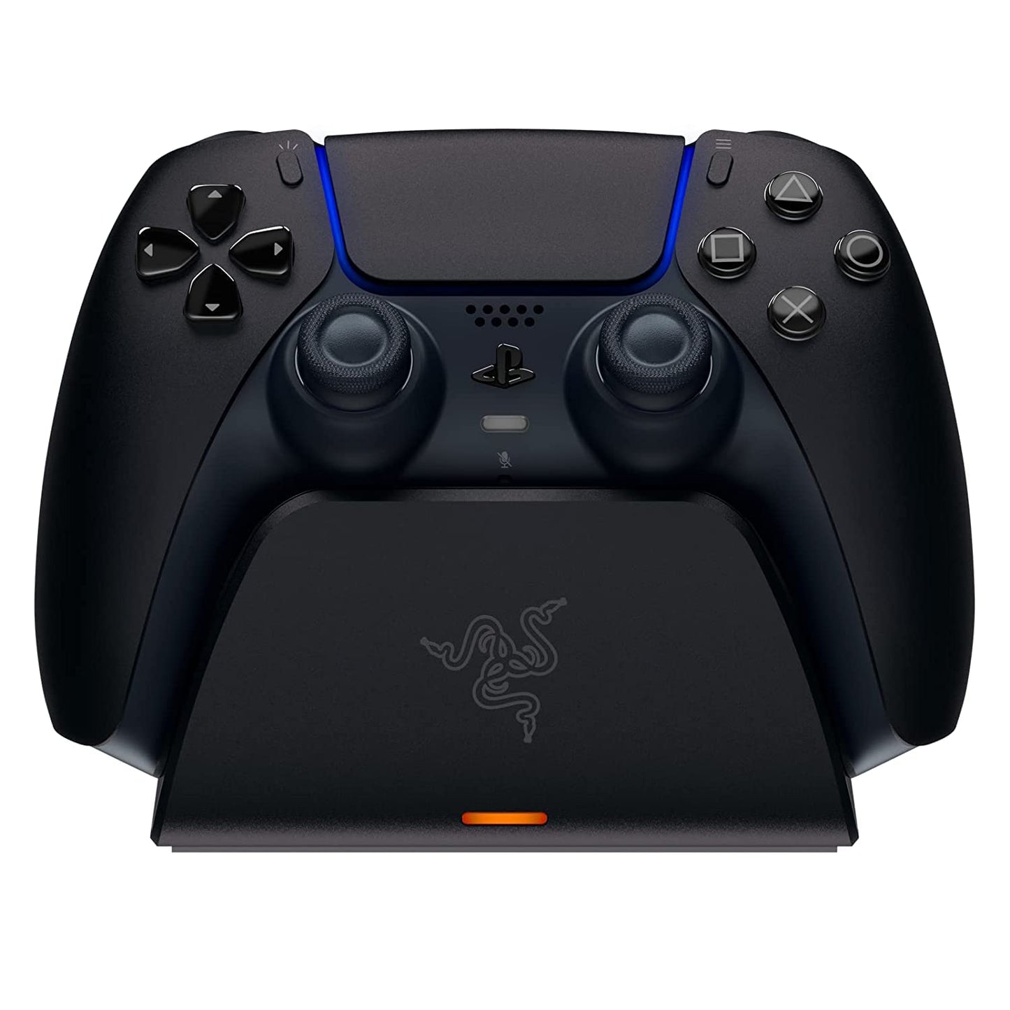 Razer snabbladdningsstativ – snabbladdningsstativ för PlayStation 5-kontroll (snabbladdning, böjd vagga, driven med USB, enhandsnavigation) midnattssvart