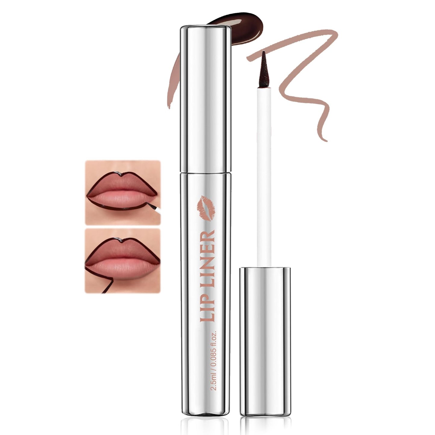 Prreal Peel Off Lip Stain, Vattentät Tattoo Peel Off Lip Liner, Non-Sticky Lips Liner Stain Långbelastning, Matt Finish läppglans Makeup, Rose Rosa