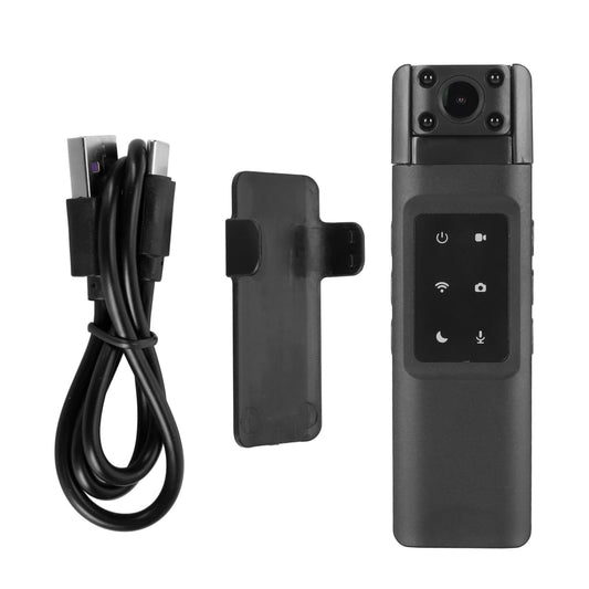 WiFi Small Body Camera, 1080P Police Body Cam med 180° Roterbar Lins, Säkerhetsvideo Kompaktkamera med IR Night Vision för Resor, Förare, Delivery Man, Föreläsning