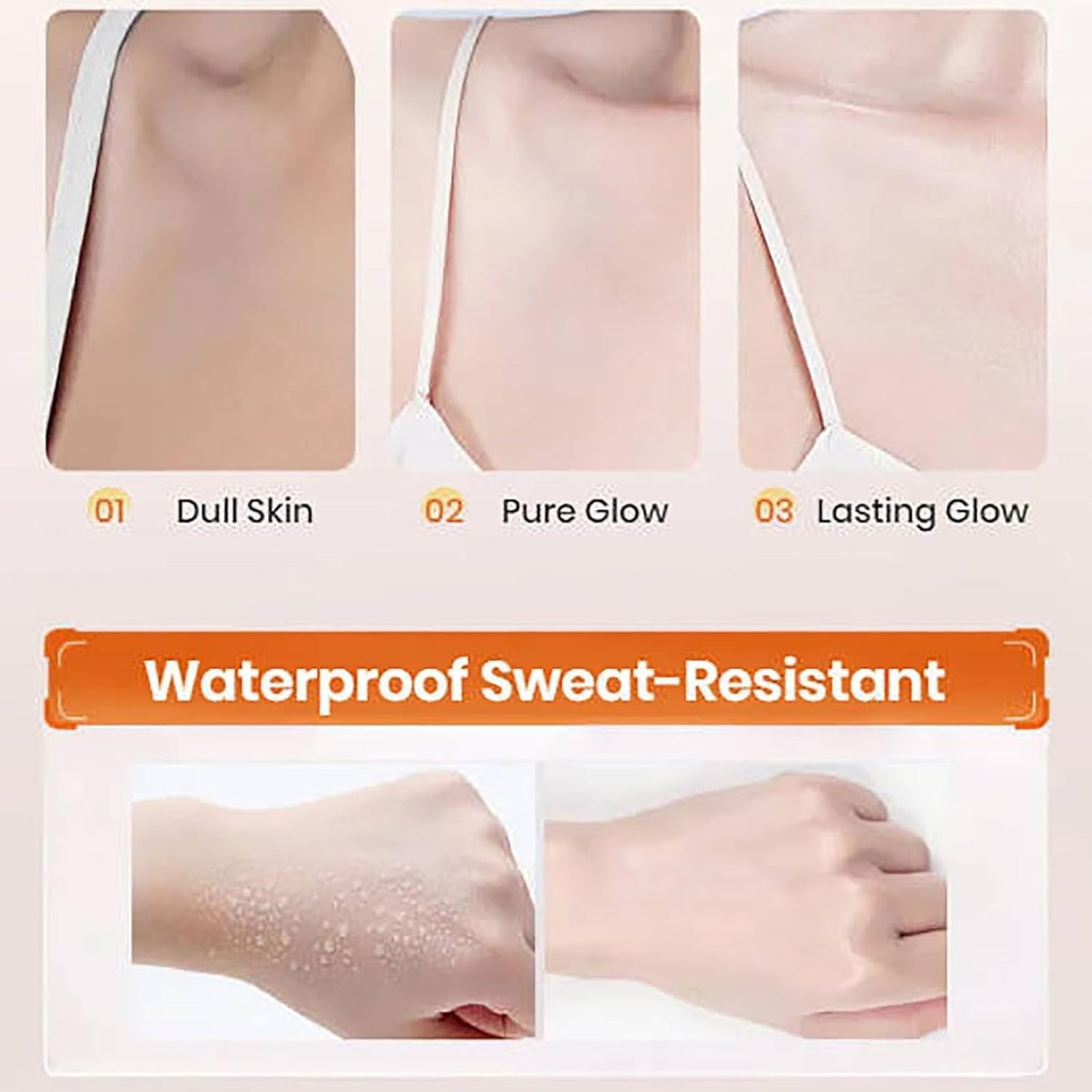 Moisturizing Brightening Tone-Up Concealer Cream, Five Fold VC Skincare Cream, Anti-Wrinkle, Oil Control, Long-Lasting & Waterproof, Multifunctional Hydrating Makeup (3 PCS)