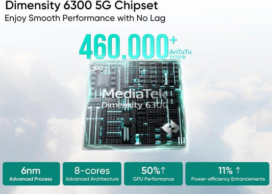 realme 14T smartphone 5g, 8+256 GB, 5260 mAh batteri, dimensity 6300 chipsats, IP69-vattentät, 50 MP-kamera, 120 Hz skärm med ögonvänlig effekt, lila, Amazon exklusiv (utan adapter)