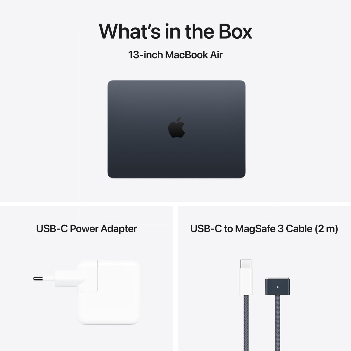 Apple 2025 MacBook Air 13 tum med M4-chip : 13,6-tums Liquid Retina-skärm, 16 GB enhetligt minne, 512 GB SSD-lagring, 12MP Center Stage-kamera, Touch ID, Byggd för Apple Intelligence; Midnatt