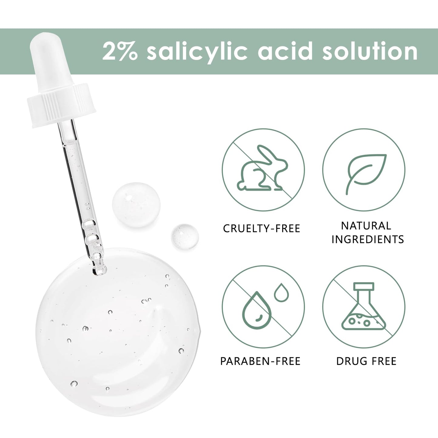 Salicylic Acid Serum 30 ml, salicylsyraserum minska porerna, ansikte exfoliant med salicylsyra, mot finnar