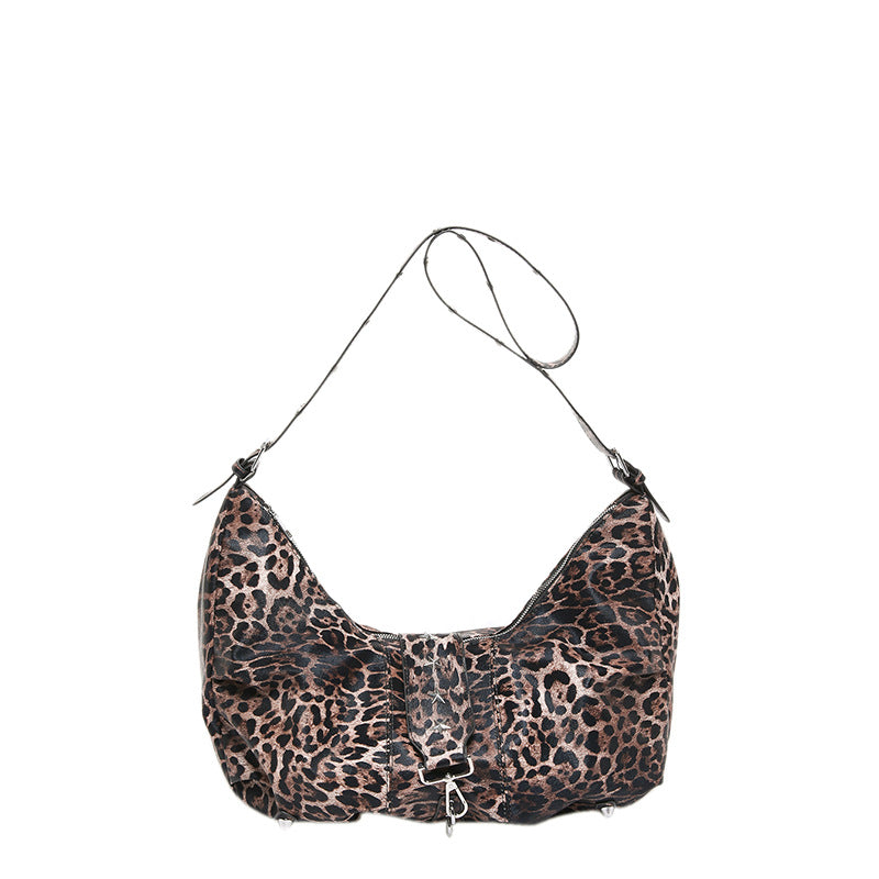 High-grade Leopard Underarm European And American Retro Fashion Shoulder Bag