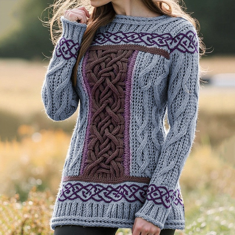 Stylish Personalized Casual Womens Wear With A Crew Neck And Long Sleeves