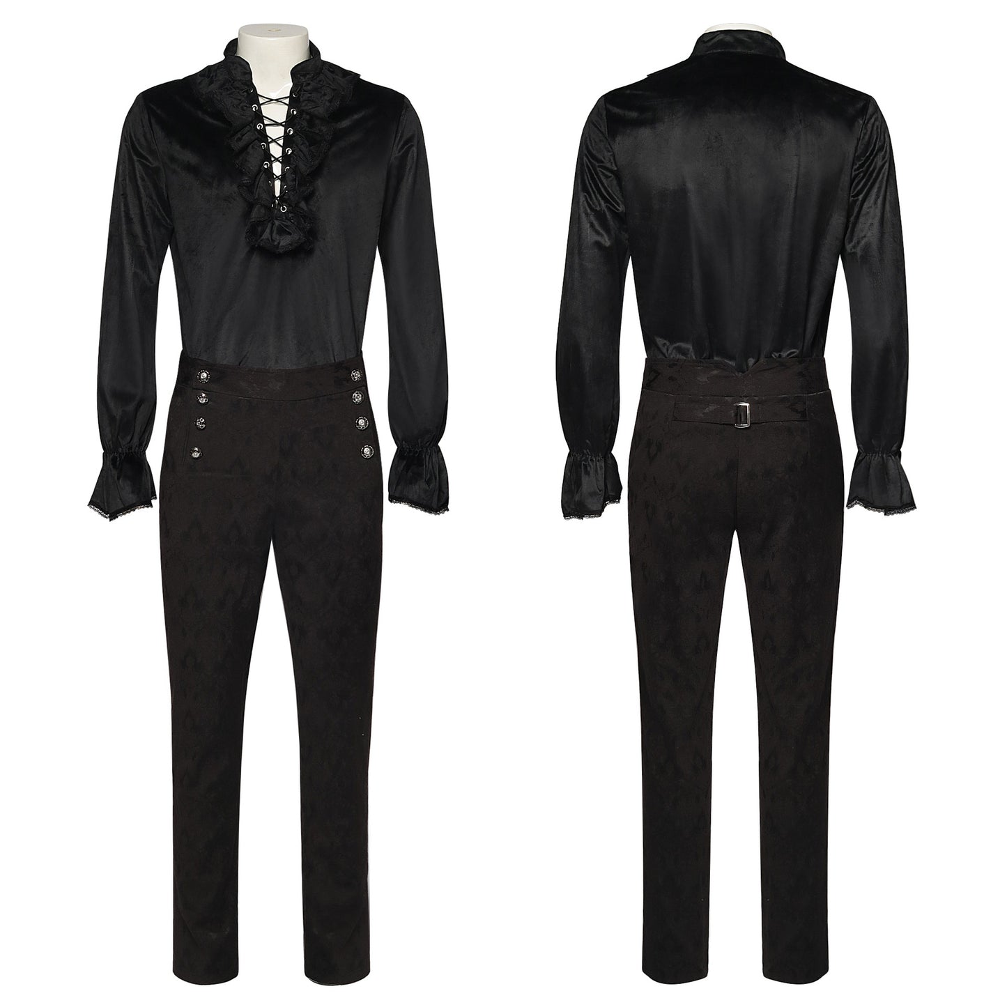 European And American Men's Pleated Shirt Medieval Clothing Steampunk