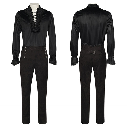European And American Men's Pleated Shirt Medieval Clothing Steampunk