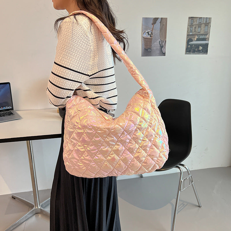 Women's Space Cotton Clothing Simple Casual Shoulder Tote Bag