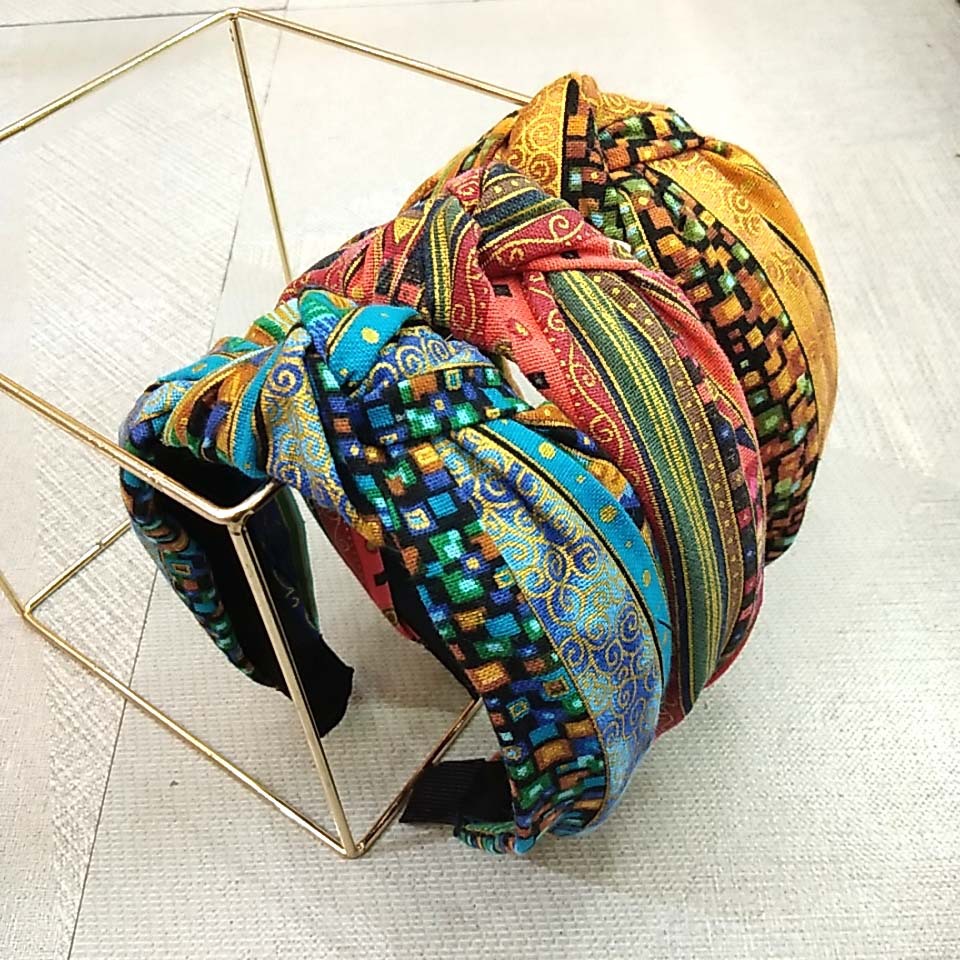 Broad-Edged Printed Hemp Headband