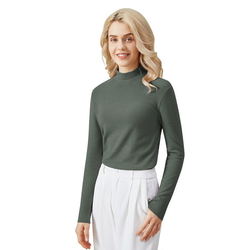 Hyaluronic Acid Half Collar Top Heating Inner Long-sleeved Shirt