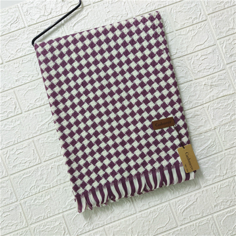 Imitation cashmere houndstooth scarf