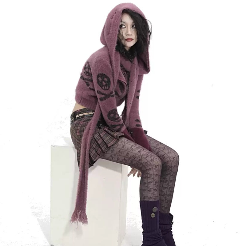 New Women's Skull Imitated Mink Wool Coat