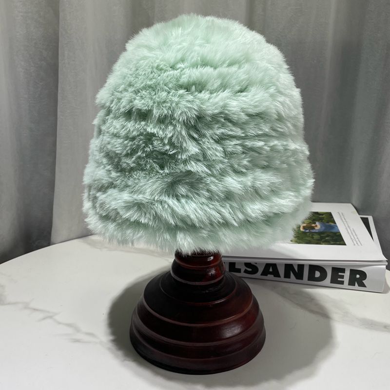 Thickened Warm Keeping Simple Rabbit Hair Like Plush Hat