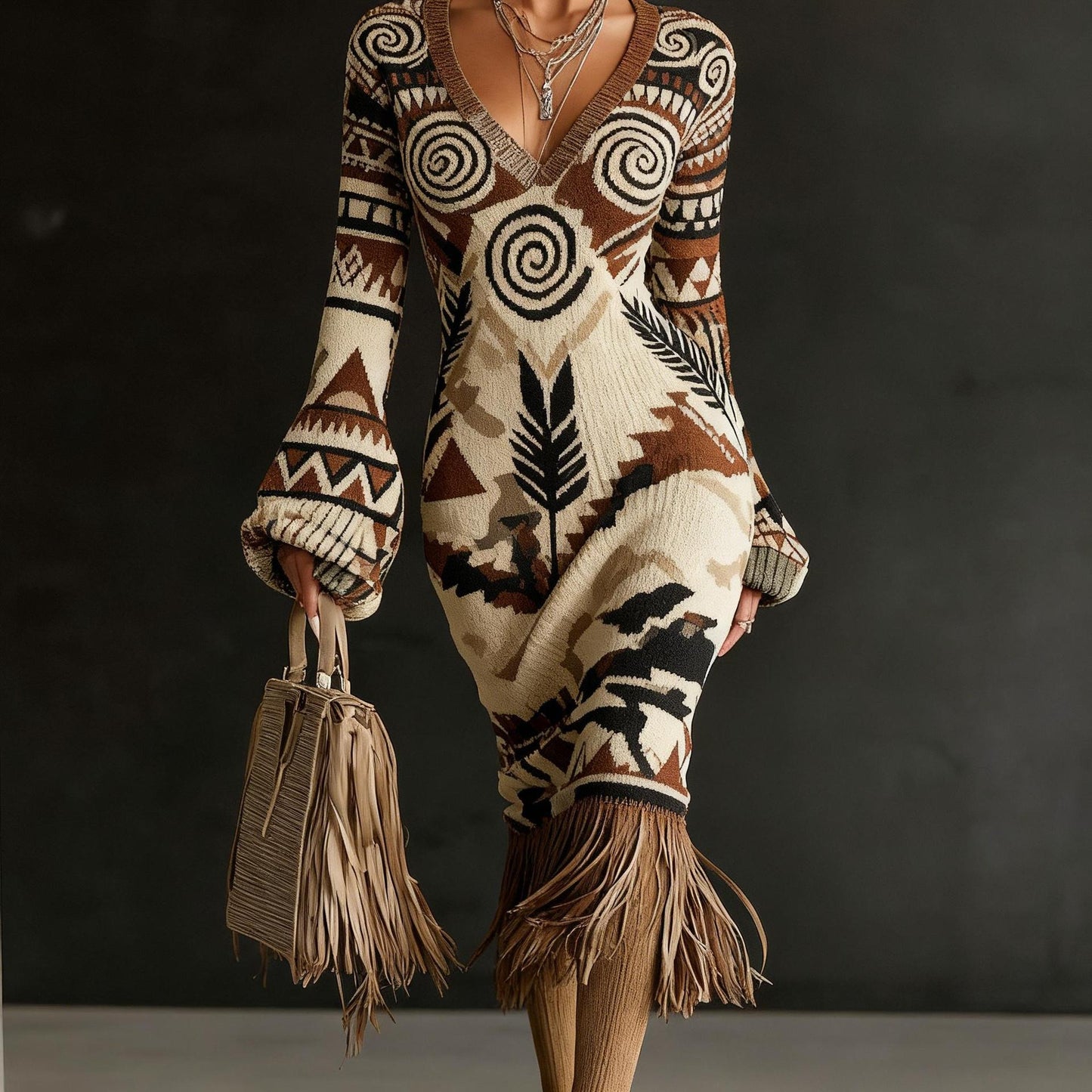 Temu Womens Knitted Sweater Dress Creative