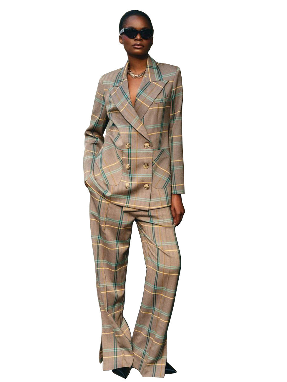 New Casual Suit Featuring A Tailored Long-sleeve Blazer And Slim-fit Trousers