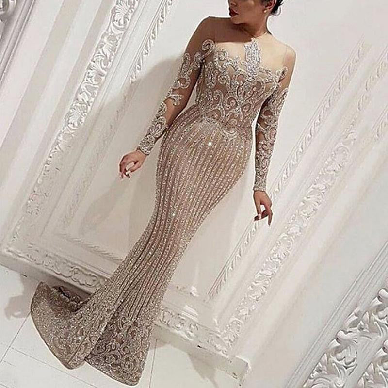 Stretchy Gold Body-Slimming Dress For Women