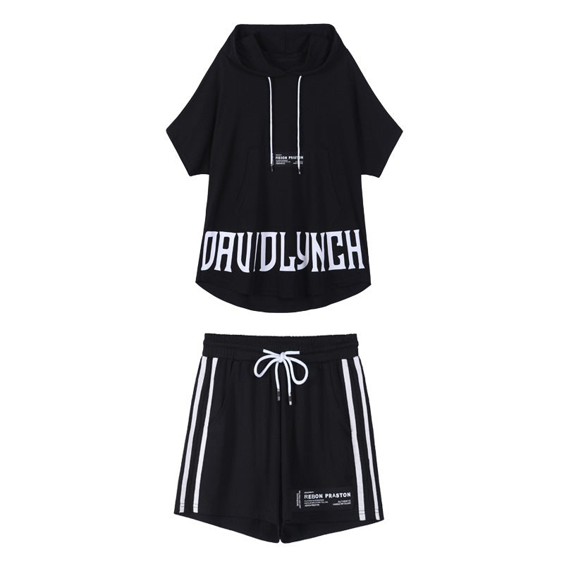 Summer Fashion Stylish Hoodie And Shorts Two-piece Set