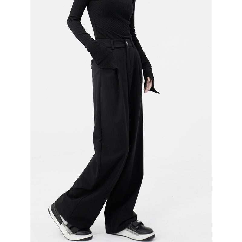 Design Mop Draping Effect Wide-leg Pants