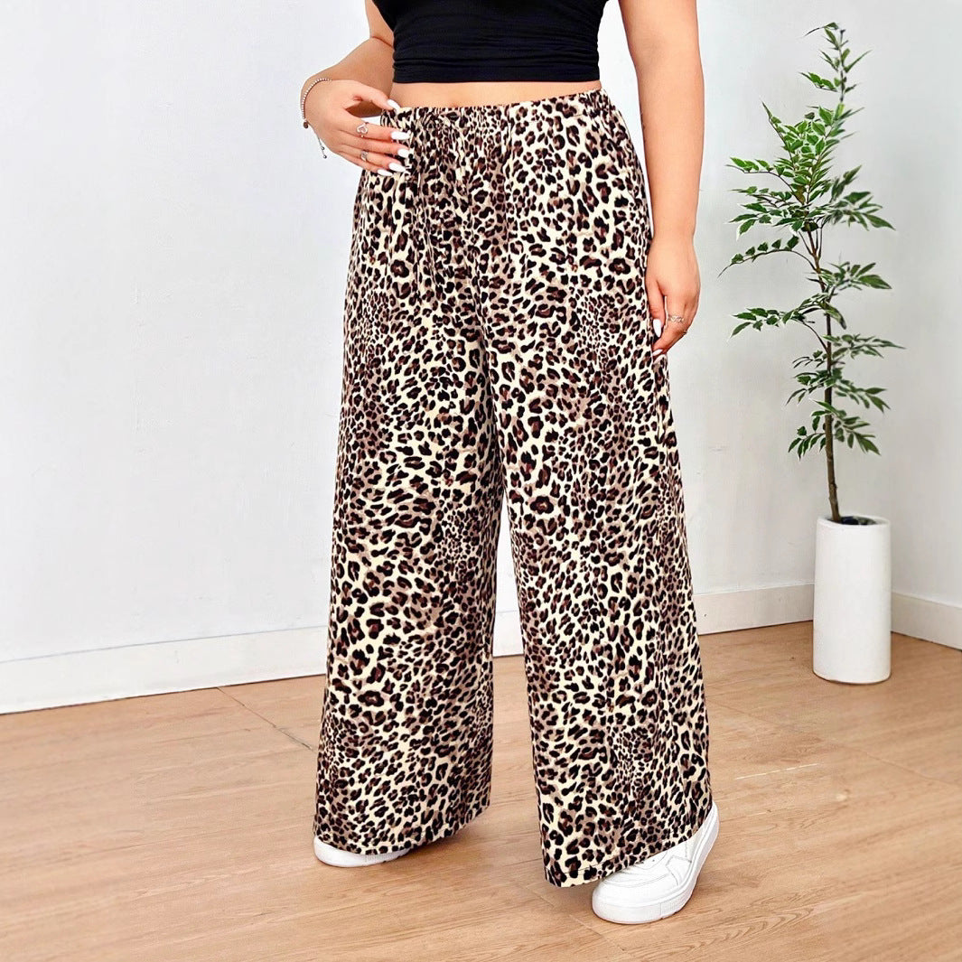 Women's Loose Casual Leopard Print Trousers