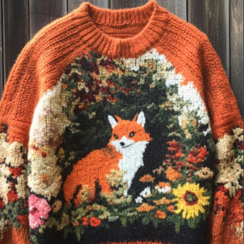 Damers Retro, Løstsiddende Efterår-Vinter Rundhalset Pullover Sweater I Faux-Uld Stil, Inspireret Af Europæiske Og Amerikanske Stilarter