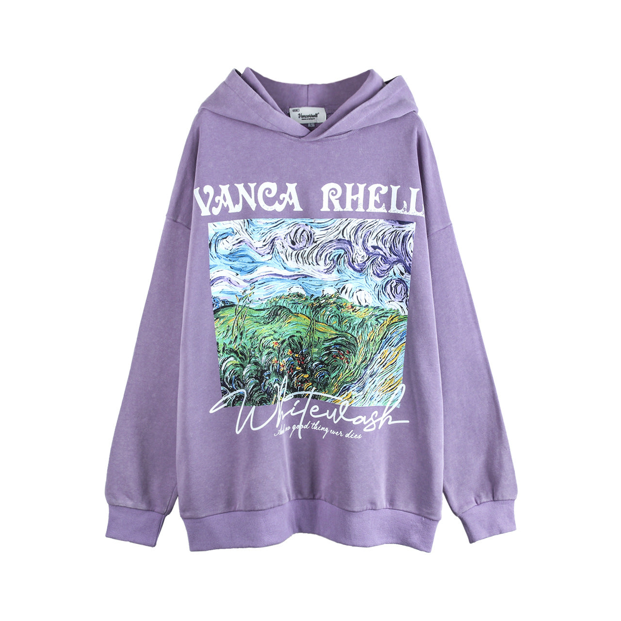 American Retro Street Dark Style Oil Painting Hooded Sweater