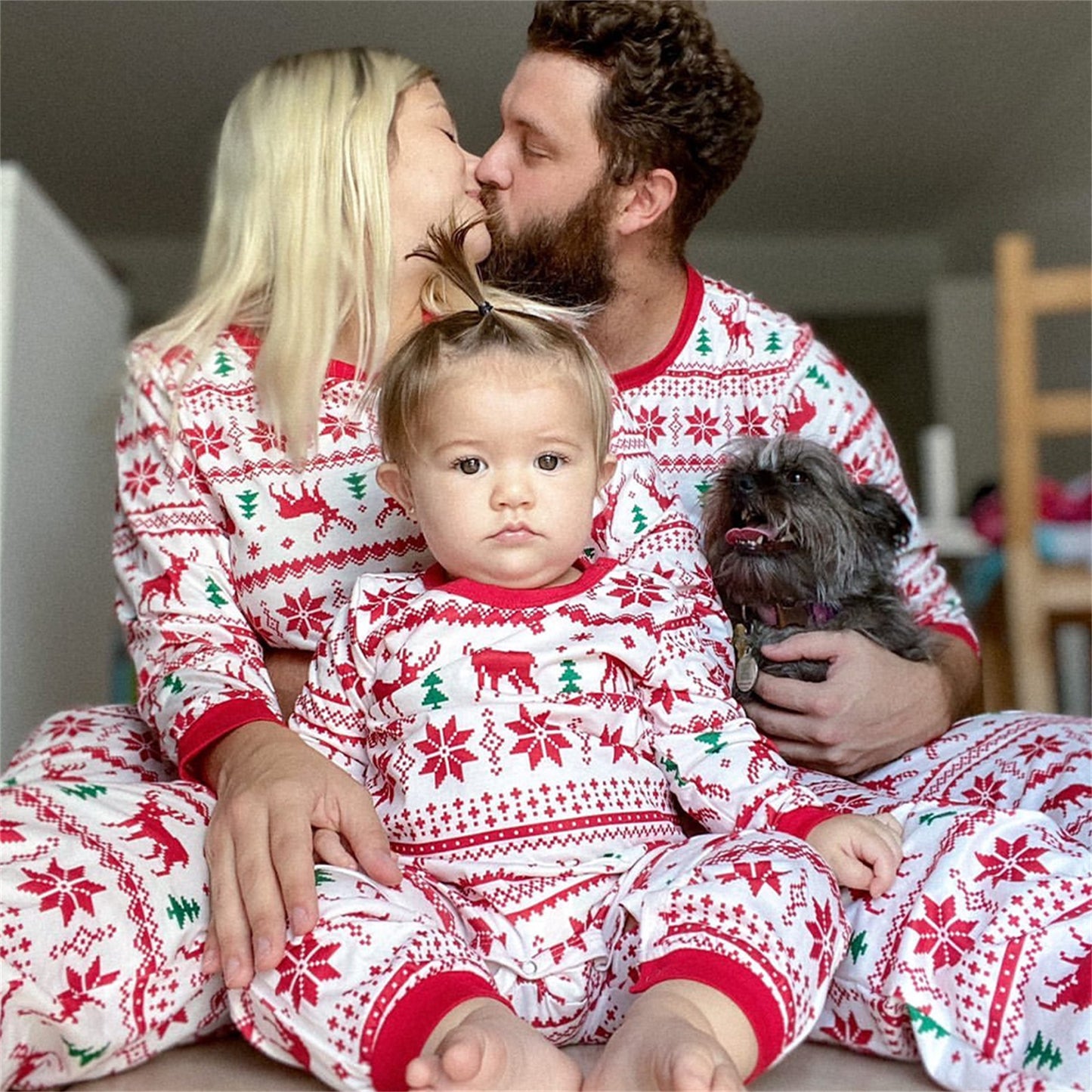 Hjemmetøj Pyjamas Juleprint Afslappet Sæt