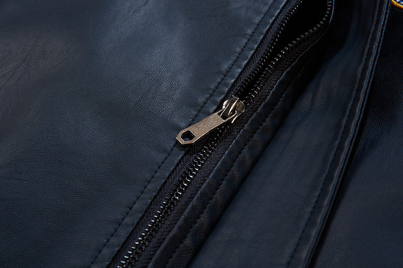 Herre Plus Fleece Cropped Læderjakke Baseballuniform