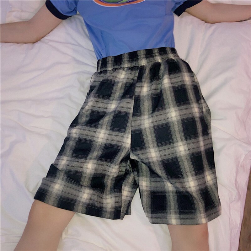 Summer Korean version ins Harajuku style pants straight five pants loose high waist shorts casual pants men and women tide