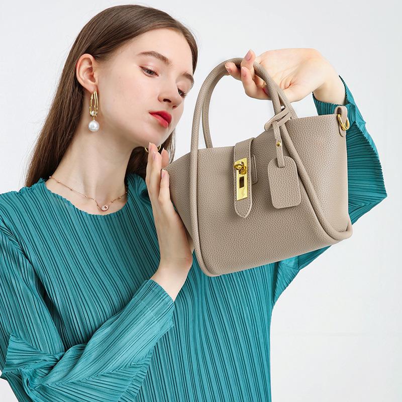 Basket Leather Female Bag Bucket Summer