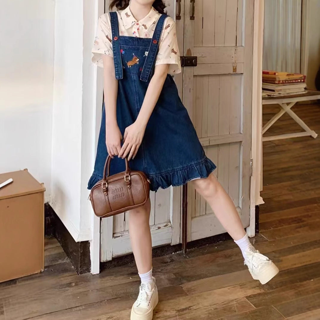 Girls Lightweight Summer Denim Skirt With A Playful Preppy Style