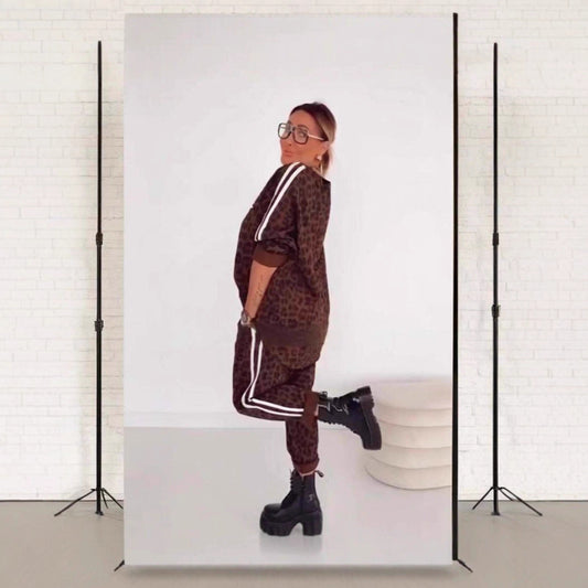 Casual Printed Leopard Print Fashion Casual Base Women's Commuting Wear Suit
