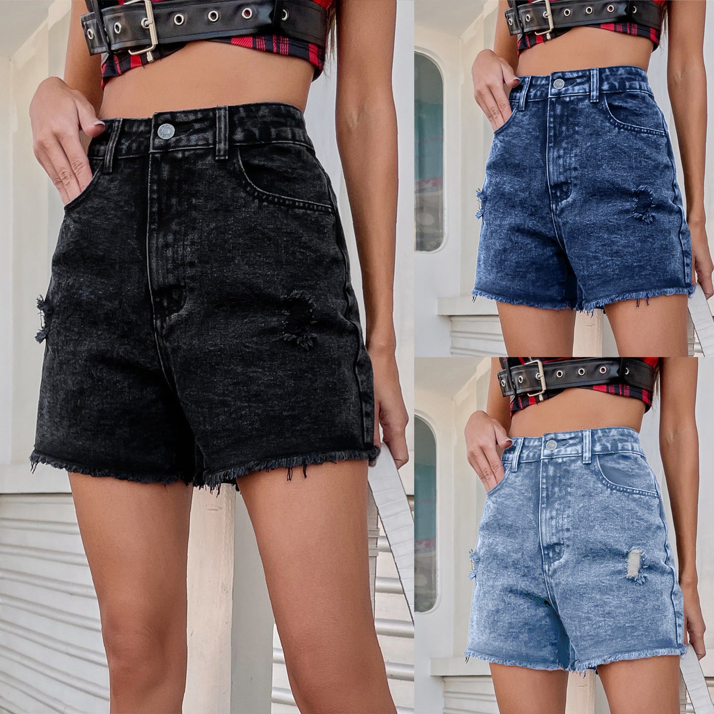 Women's New Loose Slim High Waist Wide Leg Shorts