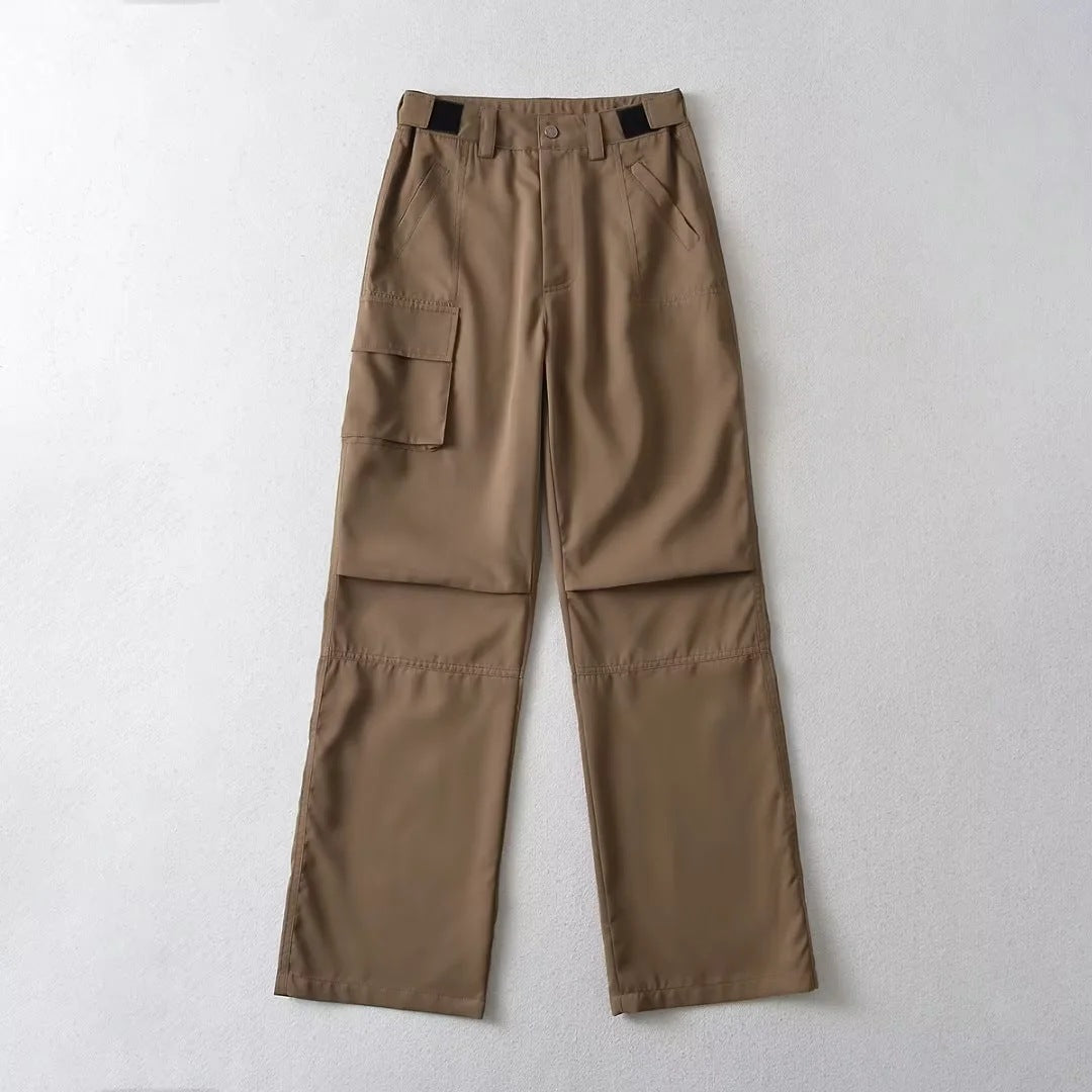 Adjustable Velcro Overalls Pocket Loose Casual Pants