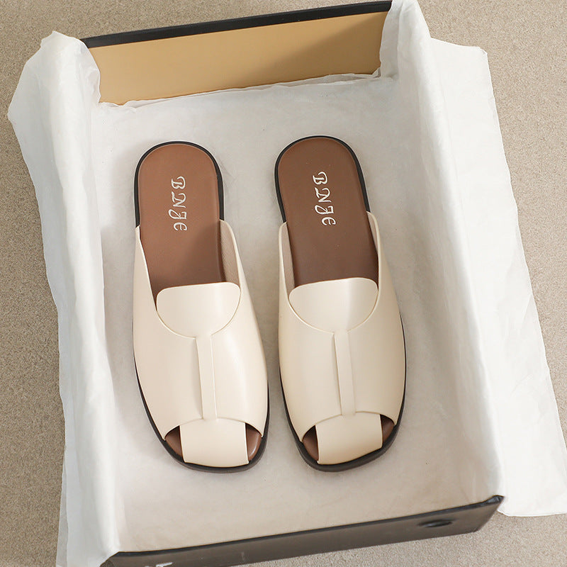 Women's Semi-retro Niche Women's Baotou Wearing Slippers