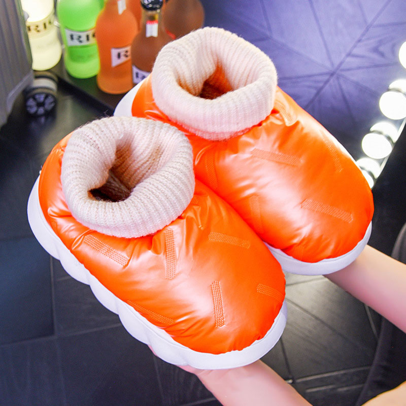 Bread Velvet Cotton Slippers Waterproof Home Warm Couples Shoes