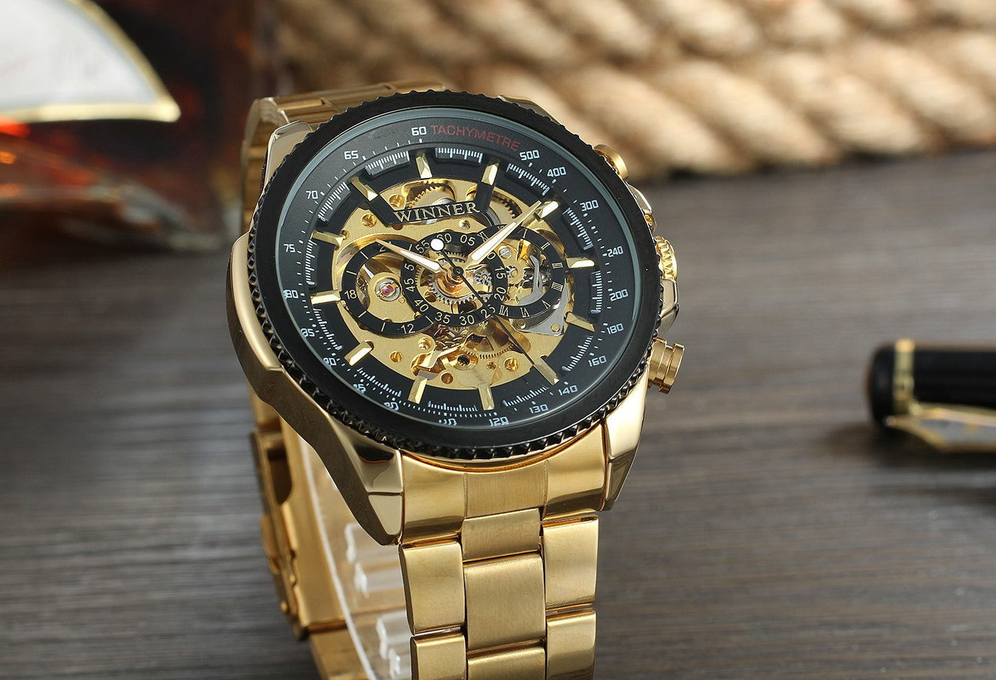 Hollow men's automatic mechanical watch
